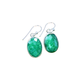 Classical <b>Earrings</b> Jewelry For Women Silver Boho Style Jewelry 925 Sterling Silver Emerald Gemstone <b>Handmade</b> <b>Earrings</b> Gift Wife - Product Image 1
