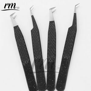 Pince à épiler professionnelle pour extensions de cils en fibre dorée, en acier inoxydable, anti-magnétique, durable et de précision pour les cils - Product Image 2