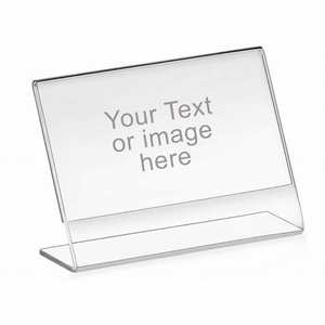 Soporte de letrero acrílico horizontal Marco de exhibición personalizable para uso en mesas y mostradores en tiendas minoristas y eventos - Product Image 6