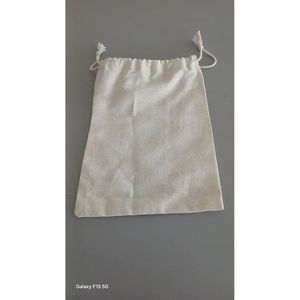 Customizable 500gm Cotton <b>Drawstring</b> <b>Bag</b> with Embroidery Logo for Craft Stickers Jewelry Packaging Gifts or Promotions - Product Image 2