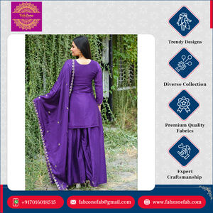 Nueva Llegada de Ropa de Boda Elegante, Kurti de Chinon Bordado con Lentejuelas Premium, Traje Sharara para Mujer - Product Image 3