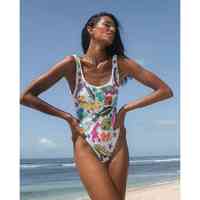 Venta caliente con precio razonable Traje de baño negro Cuentas hechas a mano para nadador Monokini Traje de baño de una pieza Trajes de baño sexy