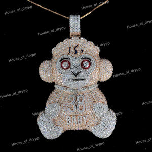 Pendentif Ours en Peluche 38 mm Iced Out Moissanite Diamant Hip Hop en Argent 925, Collier Breloque Dessin Animé, Bijou Unisexe - Product Image 3