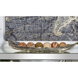 Bandeja Rectangular Gris Moderna con Superficie Texturizada y Diseño Elegante Perfecta para Arreglar Acentos Decorativos y Orbes - Product Image 4