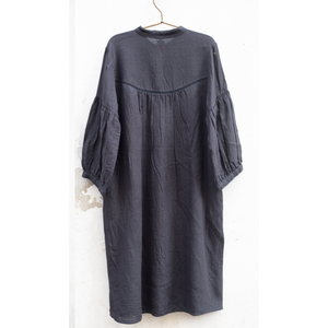 Vestido de Lino Negro Personalizable ERINA con Cremalleras y Volantes, Largo hasta el Suelo o hasta la Rodilla, Tallas XS-XL, para Días Festivos y Celebraciones, ODM Personalizado - Product Image 5