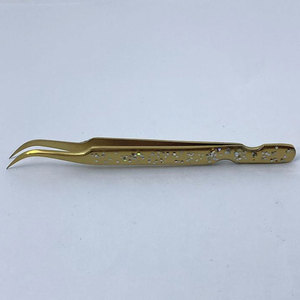 Extensions de cils cosmétiques en acier inoxydable Pince à épiler droite incurvée Fournitures de beauté Pince à épiler Vente en gros Marque privée - Product Image 5