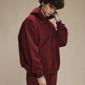 Moda personalizada lujo 450GSM Puff impresión francés Terry chándal conjunto recortado Sudadera con capucha de lana de peso pesado Sudadera con capucha de gran tamaño - Product Image 1