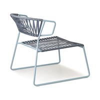 Fauteuil lounge d'extérieur/intérieur avec siège en sangle PVC et structure métallique