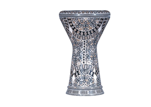 Auténtica Darbuka Gawharet El Fan Grey Star Geometric Standard de 22 cm, Pearl Doumbek - Product Image 5
