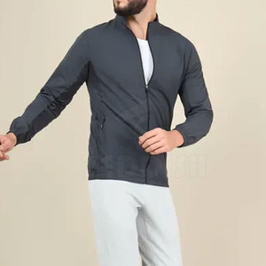Chaqueta Deportiva de Poliéster Resistente para Hombre con Cuello Alto, Forro de Malla Transpirable, Logotipo Frontal, Bolsillos con Cremallera, Chaqueta de Invierno - Product Image 4