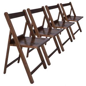 WELL HOME Set di 4 Sedie da Giardino in Noce Nordico 42x47x79cm Eleganti 42x47x79cm - Product Image 1