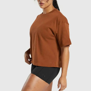 T-shirts pour femmes T-shirts d'entraînement T-shirts de gymnastique durables pour femmes Caractéristiques respirantes, séchage rapide sur la taille T-shirts en coton confortables - Product Image 3