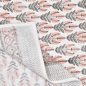 BLOQUES de INDIA Bloque de mano de algodón Impreso Tela de gofre suave 1 Toalla de baño y 4 Juego de toallas de mano Color 6 - Product Image 4