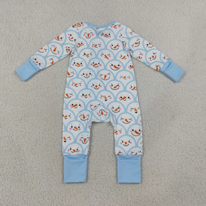 Mono de Bebé Transpirable con Estampado de Muñeco de Nieve, sin Mangas, con Cierre de Cremallera, Tejido Suave de Seda de Leche/Algodón, para Verano, Unisex - Product Image 5