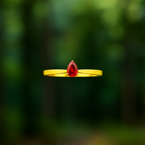 Bague minimaliste en argent sterling 925 faite à la main avec pierre de naissance de janvier en grenat poire - Product Image 4