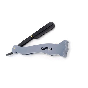 Maquinilla de afeitar de peluquero recta plegable desechable de acero inoxidable para hombres, cuidado Personal, salón de belleza, característica de seguridad, Material de mango de madera - Product Image 1