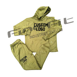 Ensemble de pantalons de survêtement évasés à capuche avec logo personnalisé pour hommes Survêtement de jogging de gymnastique solide brodé Sports d'hiver respirants-Personnalisé - Product Image 4