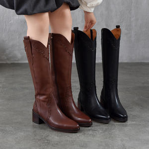 Bottes hautes extensibles pour femmes en tissu élastique, à porter au-dessus du genou, bottes décontractées pour femmes à talon épais, bottes hautes pour femmes - Product Image 3