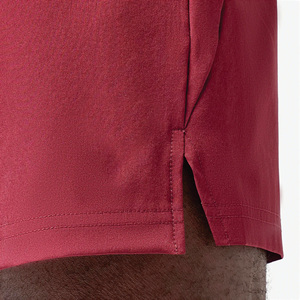 Lightweight Moisture Wicking Fabric Burgundy Essential 5 Inch Shorts with Contour Side Panels and Inner <b>Mesh</b> <b>Pants</b> - Product Image 4