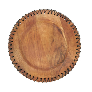 Assiettes rondes en bois massif Style de conception campagnarde durable sur mesure à vendre - Product Image 3