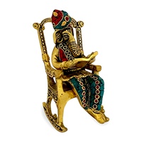 Statue de Ganesh en métal de Style Vintage faite à la main pour la décoration de la maison, cadeau de retour, figurine de seigneur Ganesh pour la décoration