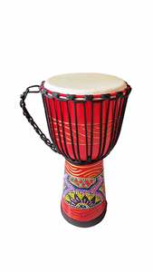Tambor Djembé Africano Artesanal SOLOBEAT, Bronce B20, Diseño Tribal Rojo, Rendimiento Profesional, 15 kg, 50.8 cm (12) - Product Image 2