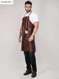 High Quality Genuine Leather <b>Apron</b> Vintage Style with Long Tool Strap for Coffee Bar Barista Chef BBQ Barber <b>Work</b> Wear - Product Image 4
