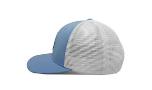 Gorra de camionero de malla blanca estructurada con parche tejido de diseño modificable, ropa de calle clásica e informal para adultos, hecha en la fábrica de Vietnam - Product Image 3