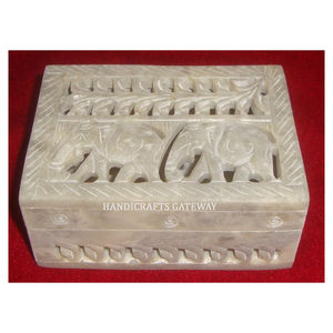 Hermoso y fabuloso producto de caja tallada de esteatita con diseño de elefante forma de caja de embalaje de anillo con caja de almacenamiento de chocolate - Product Image 1