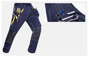 กางเกงทำงานคาร์โก้กางเกงผ้าคอตตอน15% โพลีเอสเตอร์85% ทนทานแบบลำลองกางเกงขายาวมีกระเป๋าหลายช่อง320แกรมสำหรับงานหนัก - Product Image 4