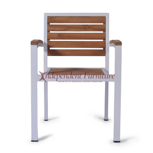 Chaise de jardin d'extérieur minimaliste en aluminium et teck moderne pour la maison et l'hôtel pour meubles de patio - Product Image 1