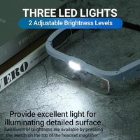 Magnifier Glasses With Led Light Headband 5 With Detachable Lenses Headband Magnifier Glass for Close Work Hobby Crafts Jewelry