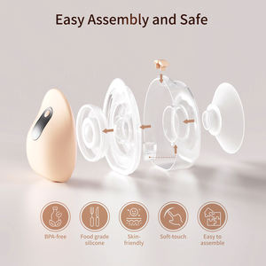 مضخة الثدي Anly Kiss الكهربائية القابلة للارتداء للبيع بالجملة، مضخة رضاعة لاسلكية تدعم التطبيق والشفط في وضع نصف الاستلقاء بدون استخدام اليدين بتصنيع المعدات الأصلية - Product Image 5