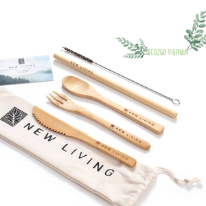 TRAVEL BAMBOO CUTLERY SET BAMBOO FLATWARE UTENSIL SET MADE in VIETNAM by ECO2GO VIETNAM - Product Image 2