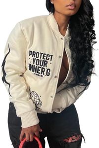 Women's Vintage Unisex Varsity Jacket 100% Cotton Baseball Bomber Sweatshirt College Casual Streetwear <b>Coats</b> Women's Streetwear - Product Image 2