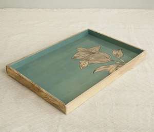 <b>Sticker</b> Printed Enamel Work Wooden Serving Tray Kitchenware Breakfast Tray <b>for</b> Serving High Quality Classic Wooden Serving Tray - Product Image 2