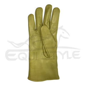 Gants d'hiver pour femmes Manchette en fausse fourrure en peau de mouton Logo personnalisé OEM Marque privée Luxe Mode Vente à chaud Gants en cuir jaune - Product Image 1