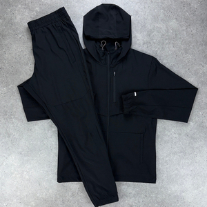 Chaqueta de color contrastante para hombre, conjunto de chándal de dos piezas, Sudadera con capucha y cremallera, ropa deportiva para entrenamiento deportivo - Product Image 3