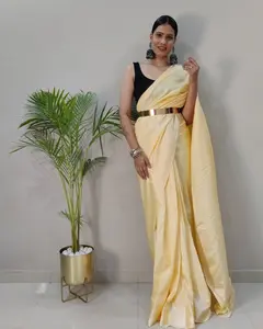 Royal export Prêt à Porter Saree premium Moss Chiffon tissu avec Imprimé travail avec blouse collection indienne