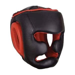 Boxer de protection avec étiquette tissée de protège-tête en cuir synthétique PU de haute qualité imprimé de logo personnalisé pour l'entraînement aux arts martiaux - Product Image 1