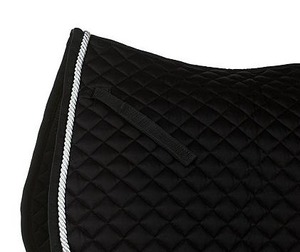 Tapis de selle confort pour l'équitation toute la journée-Noir et blanc Style anglais Mousse souple rembourrée Coton Polyester - Product Image 2