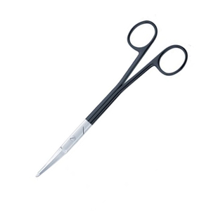 Tijeras quirúrgicas de borde romo con mango de Color negro, tijera de hoja curva de sutura de acero alemán de 4,75" - Product Image 4