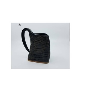 Handcrafted Viking <b>Tankard</b> Drinking Horn Mug Natural Buffalo Horn Mug Viking Dining India Handicraft <b>Wood</b> Base - Product Image 6