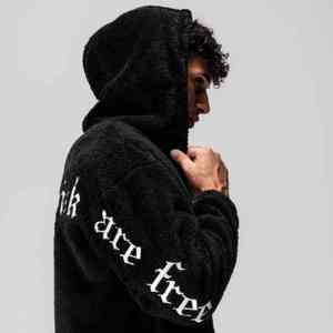 Sweat à capuche zippé en polaire Sherpa 100% coton pour hommes et femmes, vêtements d'hiver décontractés, aventures en plein air, impression numérique brodée - Product Image 2