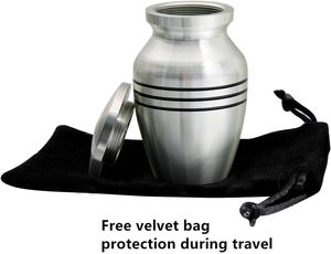 <b>Small</b> Keepsake <b>Urn</b> <b>for</b> <b>Human</b> <b>Ashes</b> or Pet <b>Ashes</b> Qty 1 Hard Metal Cremation <b>Urn</b> Mini Funeral <b>Urn</b> with Velvet Bag - Product Image 5