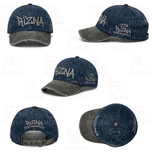Gorra de Béisbol RIZNA Vintage Deportiva de Sarga Vaquera, 6 Paneles, Ajustable, Unisex, Casual, con Logotipo 3D Bordado en el Panel Frontal, Azul, Algodón, Metal - Product Image 6
