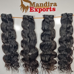 Extensiones de cabello humano Remy Shine Black Young Virgin Indian Temple, proveedor de extensiones de cabello humano Bodywave Natural Wave Natural Bundle, 100% - Product Image 2