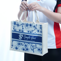 Sac fourre-tout en jute écologique avec poignées, vente en gros, sac de courses pliable et recyclable, impression de logo personnalisée, fermeture éclair TUYET DUNG