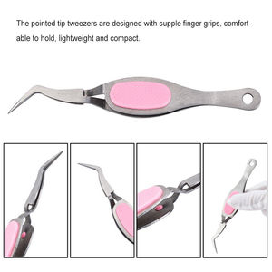 Pinzas profesionales de acero inoxidable para manualidades, nariz recta, bloqueo cruzado, belleza, piel, removedor de cutículas de uñas, pinzas para pestañas - Product Image 6