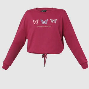 Derniers sweats oversize à épaules tombantes pour femmes pullover à manches longues polaire épaisse automne hiver vêtements à l'avant prix de gros - Product Image 5